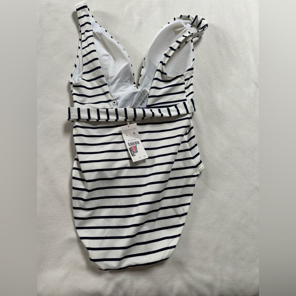 Striped One-Piece Swimsuit - Picture 5 of 11